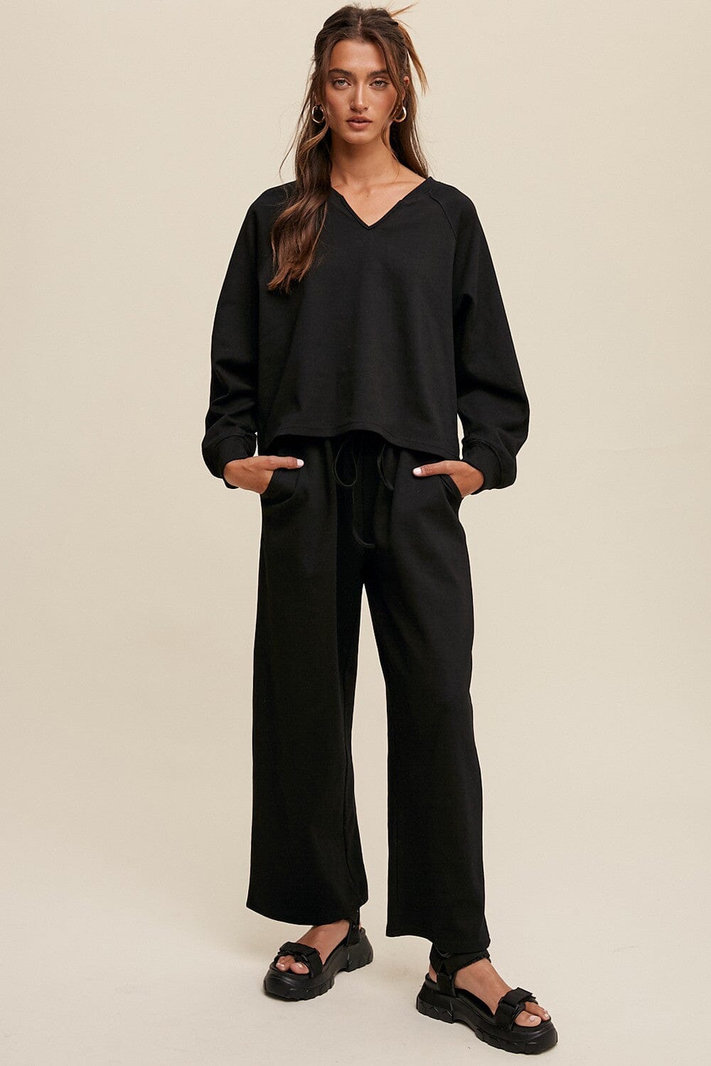 V-neck Sweatshirt and Pants Set listicle 