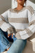 Vertical Stripes Two Tones Drop Shoulder Sweater jupiter and me 