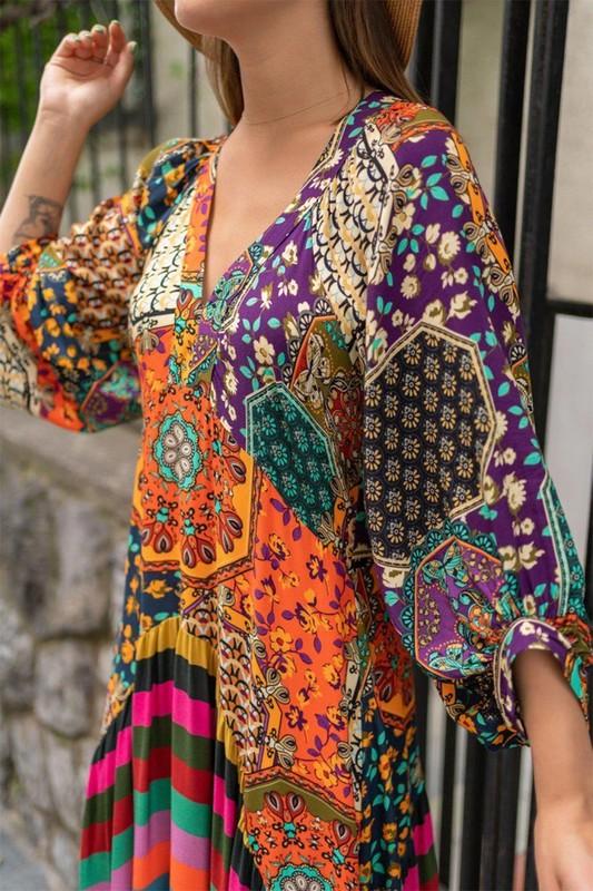 Boho vintage deals maxi dress