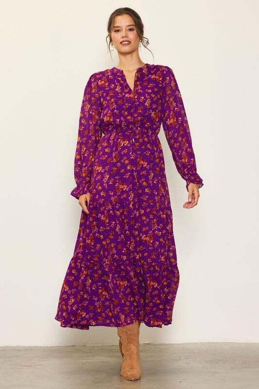 Violet and Amber Swiss Dot Maxi skies are blue 