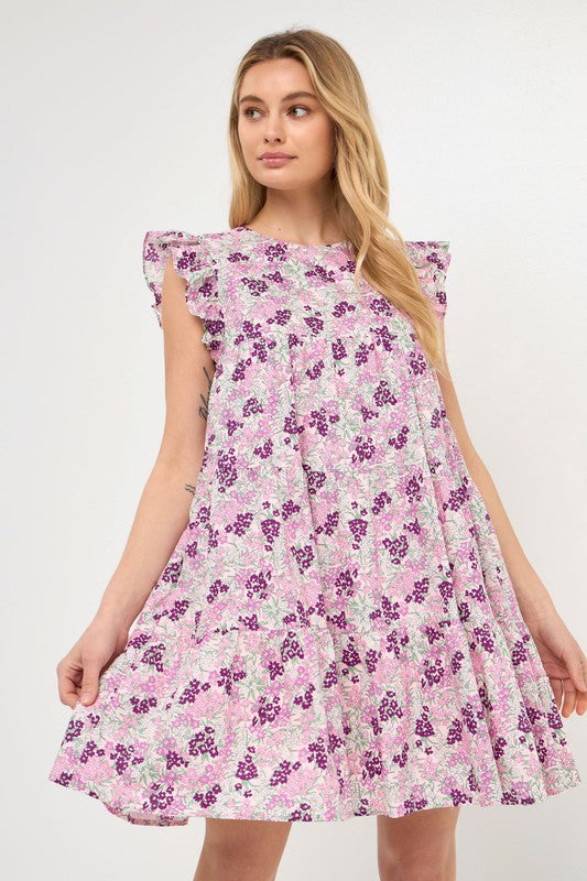 Violet Floral Tiered Dress English Factory 