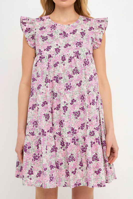 Violet Floral Tiered Dress English Factory 