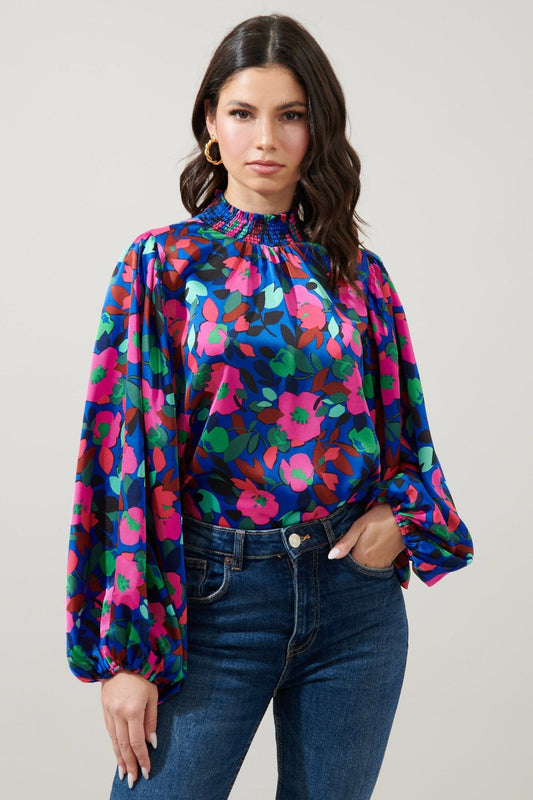 Vivi Berry Floral Figaro Blouse Sugarlips 