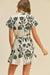 White and Black Floral Linen Dress miou muse 