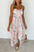 White Floral Spaghetti Straps Wide Leg Jumpsuit Shiying 