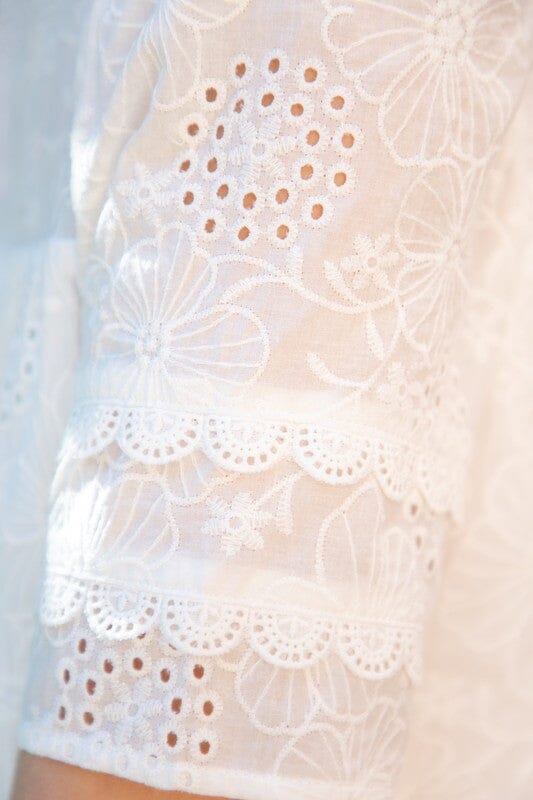 White Scalloped Lace Dress Voy 