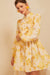 Yellow Floral Print Dress w/ Belt Main Strip 