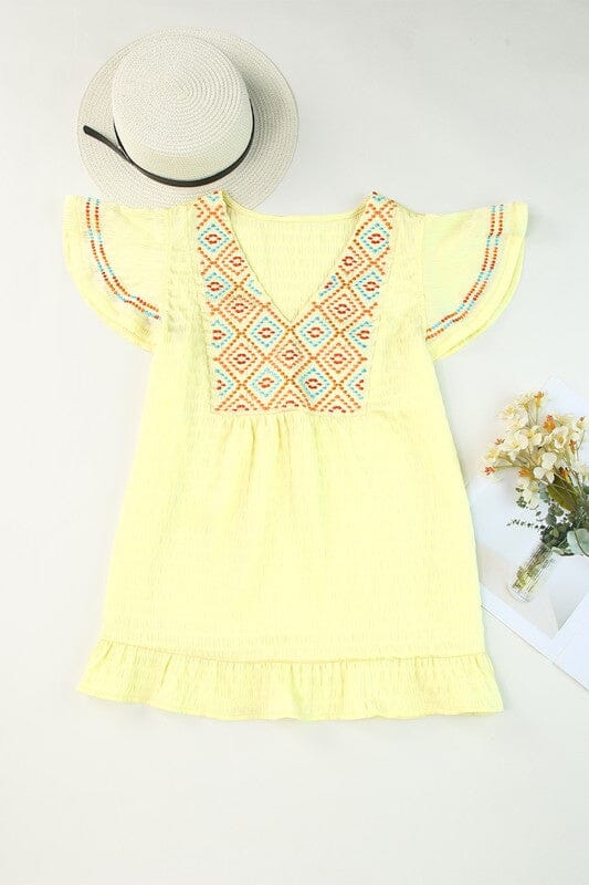 Yellow Geometric Top Kentce 