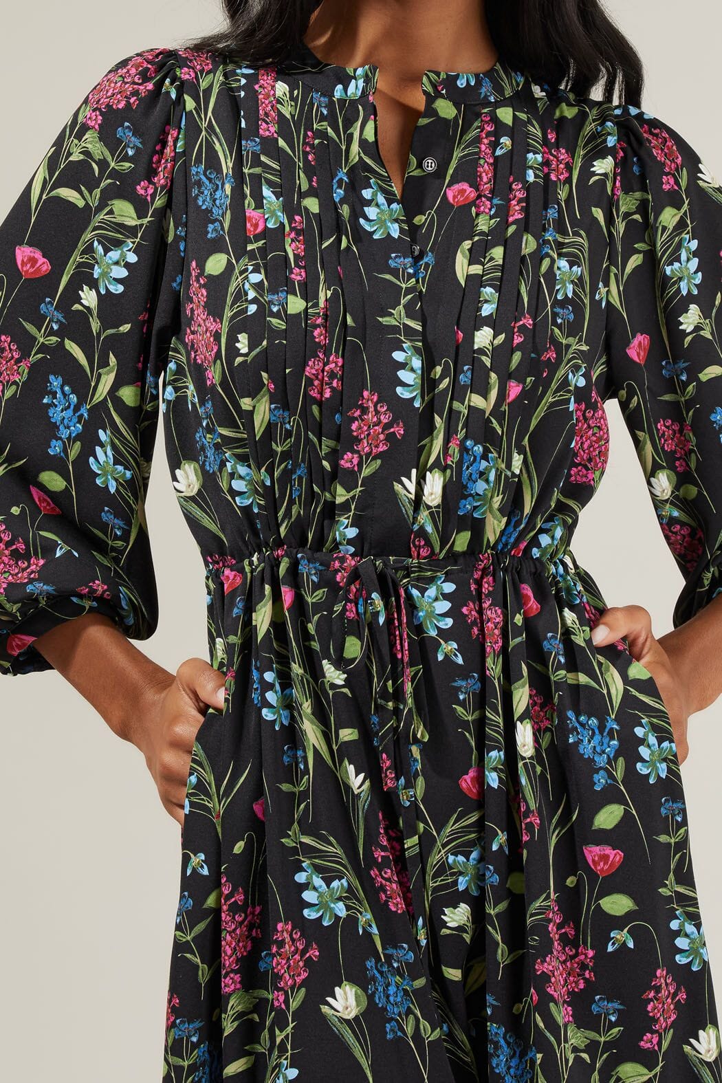 Zaina Floral Midi Dress Sugarlips 